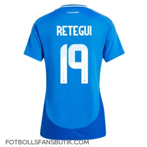 Italien Mateo Retegui #19 Replika Hemmatröja Damer EM 2024 Kortärmad